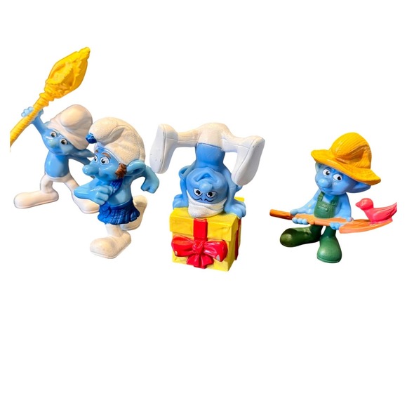 Vintage Smurfs Farmer Clumsy Gutsy & Jokey Toy Figure 2011 McDonalds Collectible - Picture 1 of 14